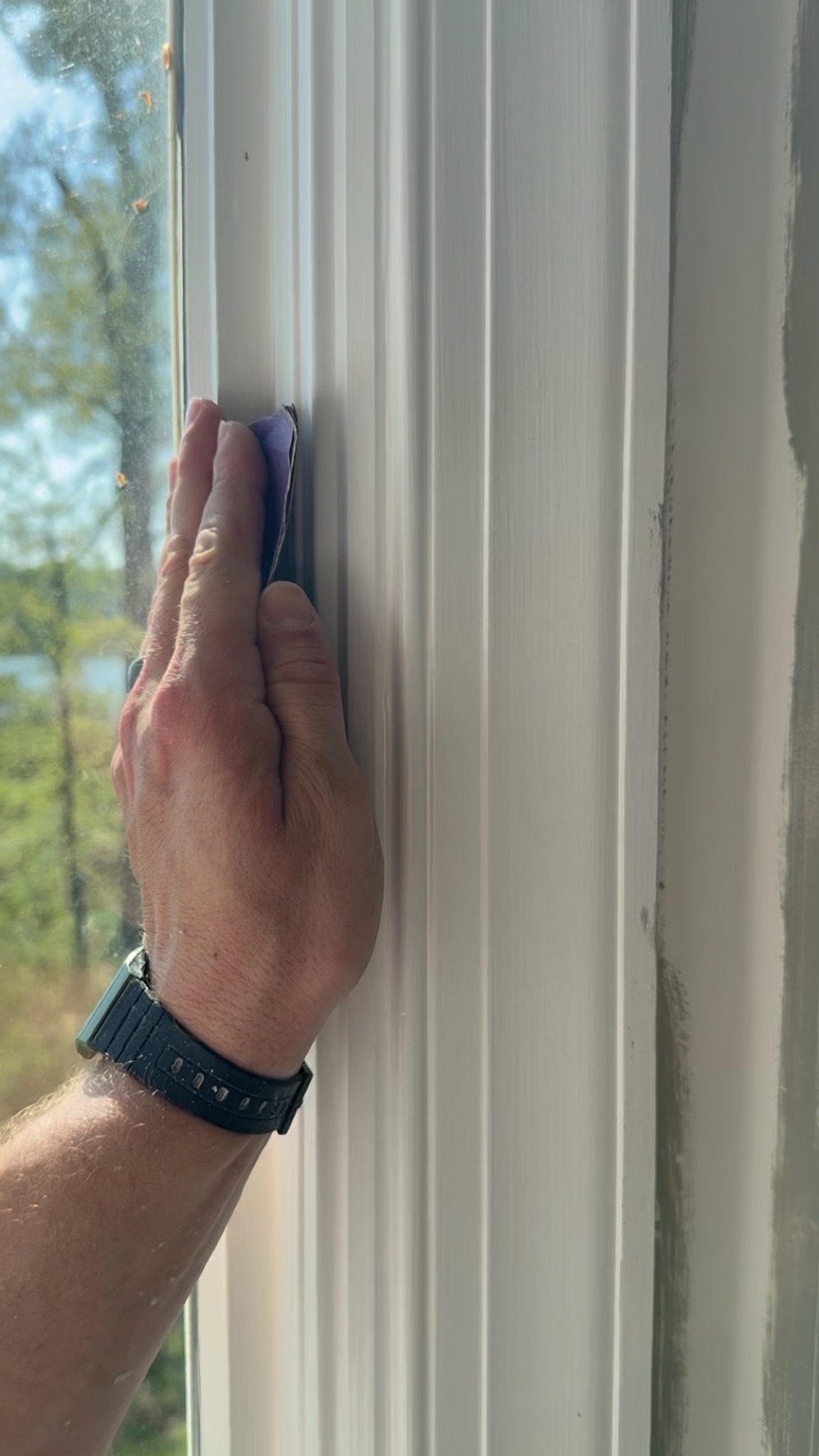 End-of-day cleanup at window trim